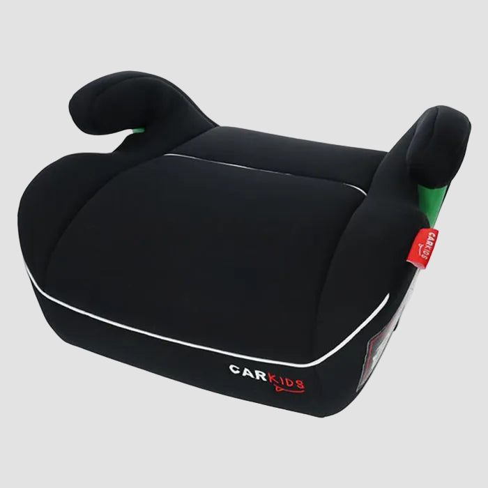 CarKids Isofix selepude R129 til børn 125-150 cm, sort med grønne detaljer