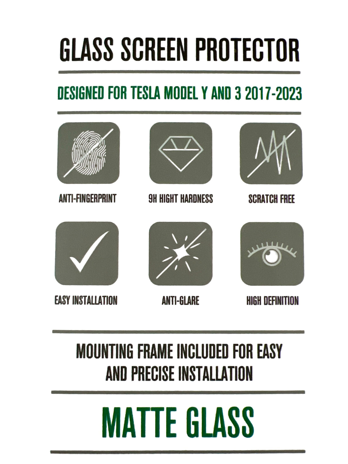 GCG MAX skærmbeskytter – Tesla Model 3/Y