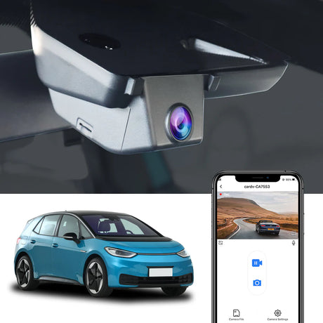 FitCamX dashcam til VW ID.3/ID.4/ID.5/ID.6 med appstyring og live view.