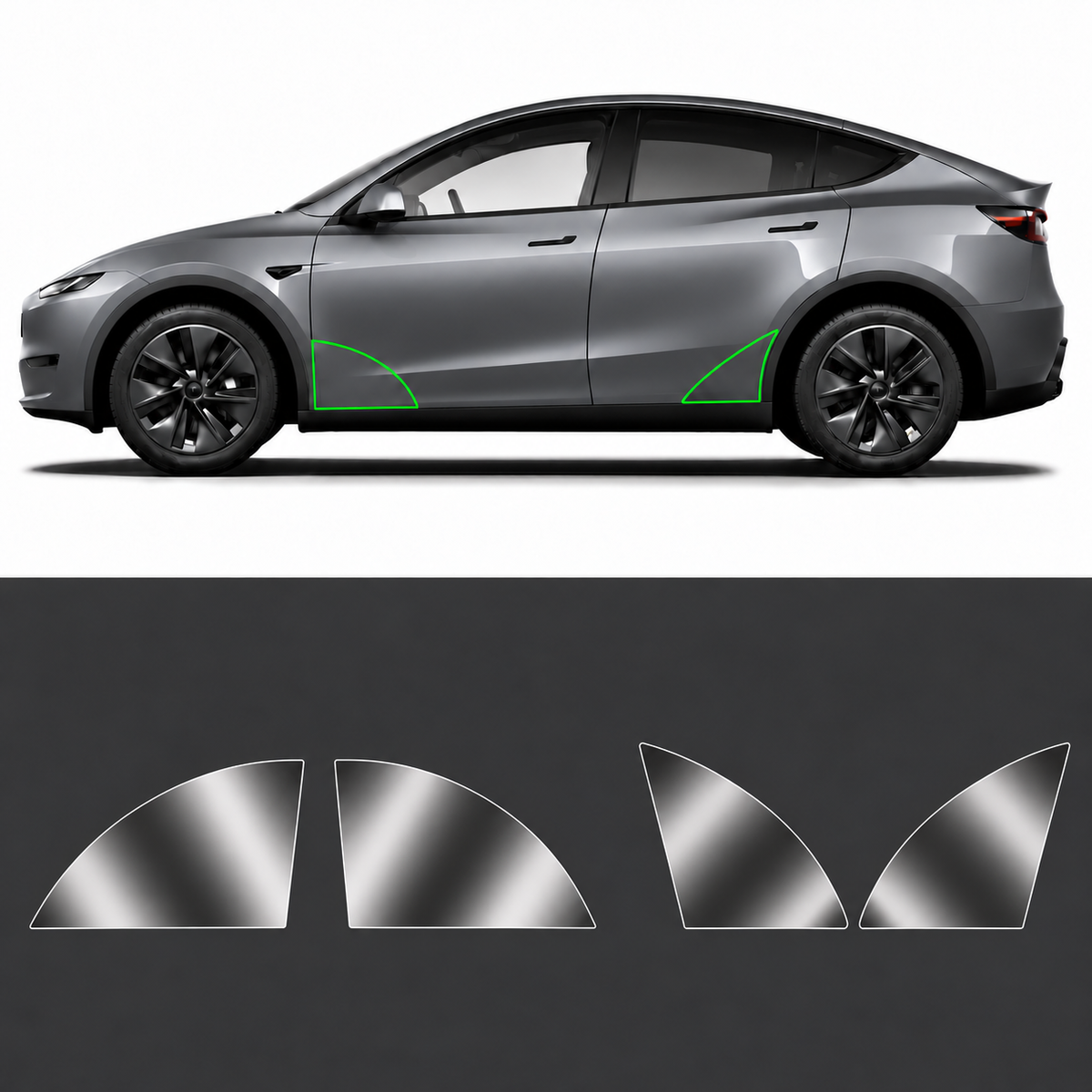 Beskyttelsesfolie til skærmkanter – Tesla Model Y Juniper (2025+)