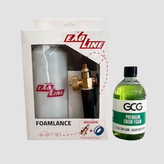 GCG Max Premium Snow Foam og EXO Skumlanse kit til bilvask.