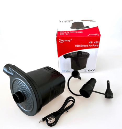 Luftmadras til elbil pumpe som medfølger