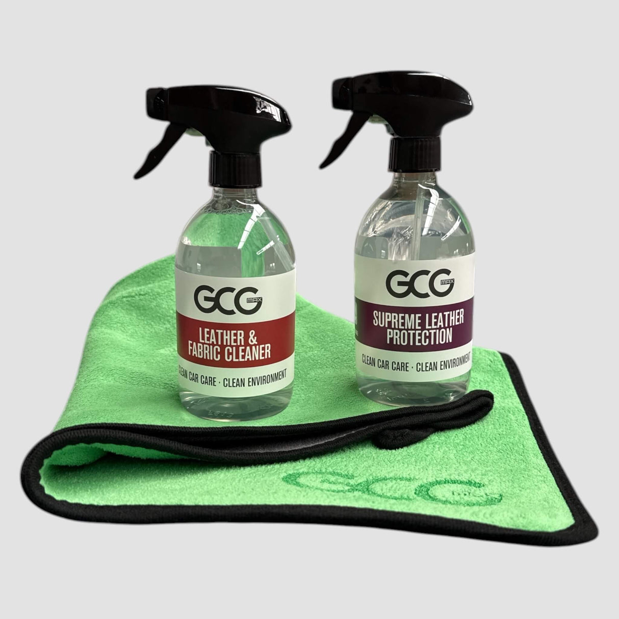 GreenCarGear sædeplejesæt med mikrofiber klud