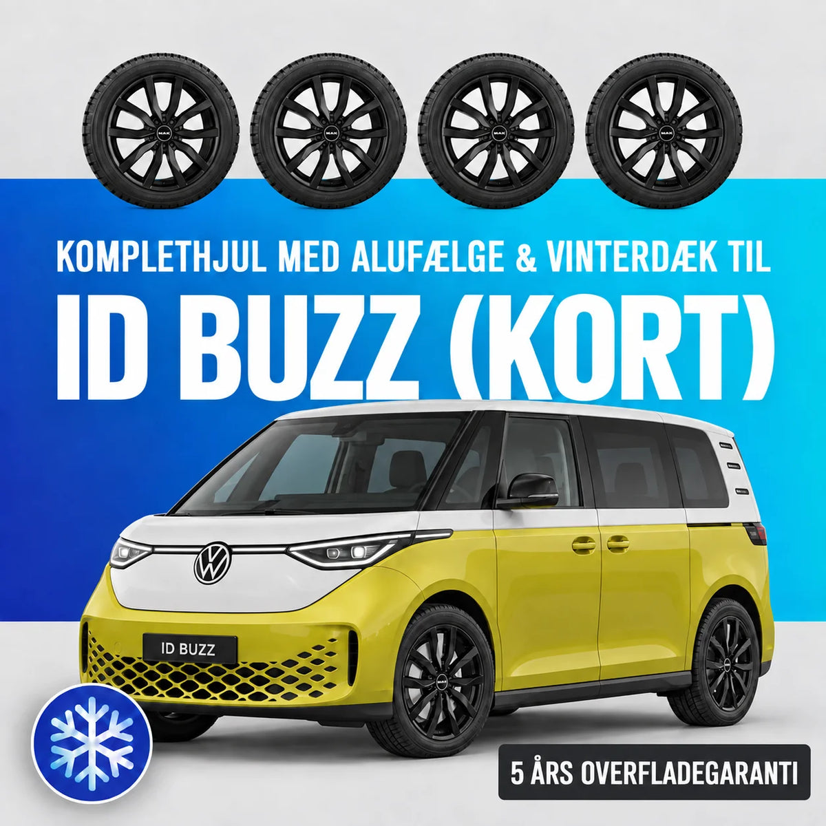 19'' komplethjul med vinterdæk til VW ID. Buzz (kort) fra GreenCarGear