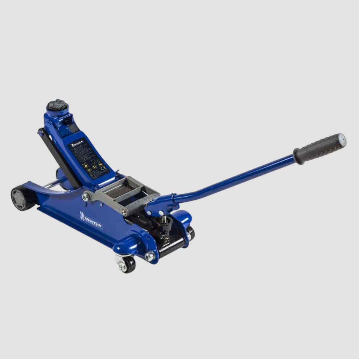 Blå michelin donkraft til løft af biler.