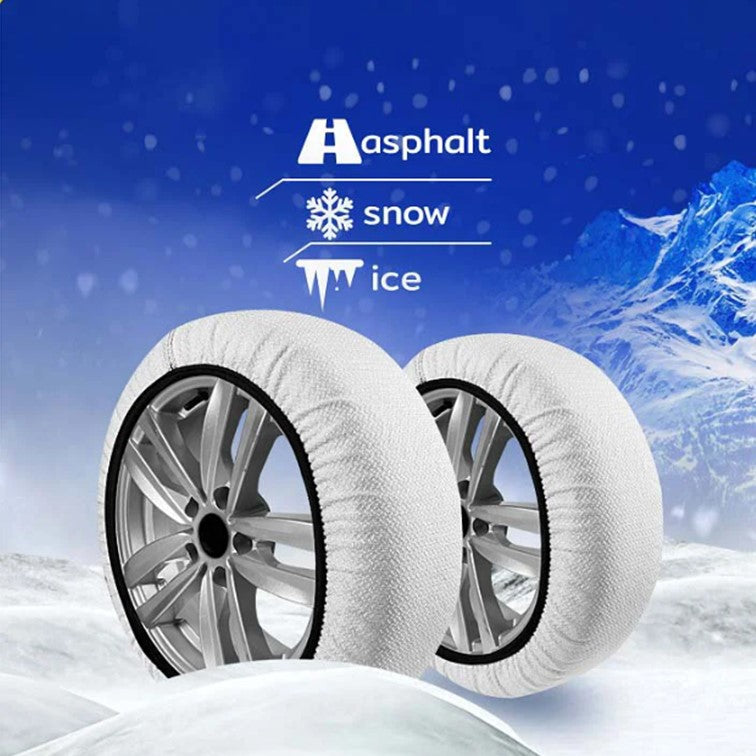 Hvide Matte snesokker monteret på dæk