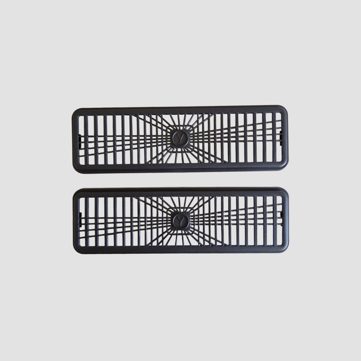 Cover til ventilationskanal, sort gitterdesign, passer til Tesla Model Y Juniper.