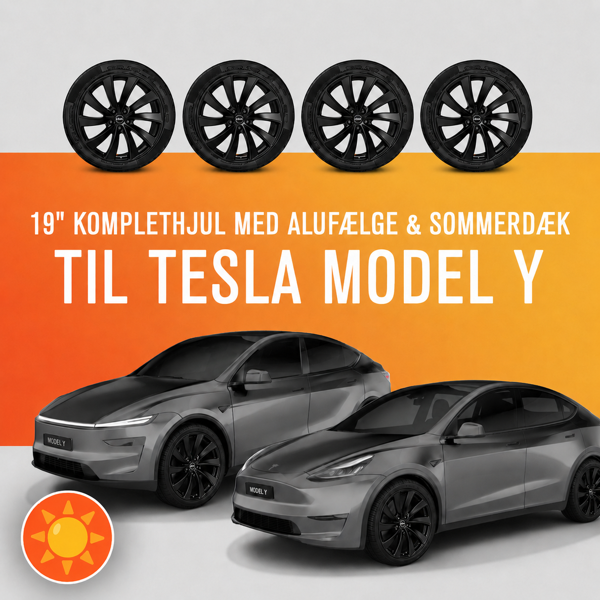 19" komplethjul med sommerdæk - Tesla Model Y