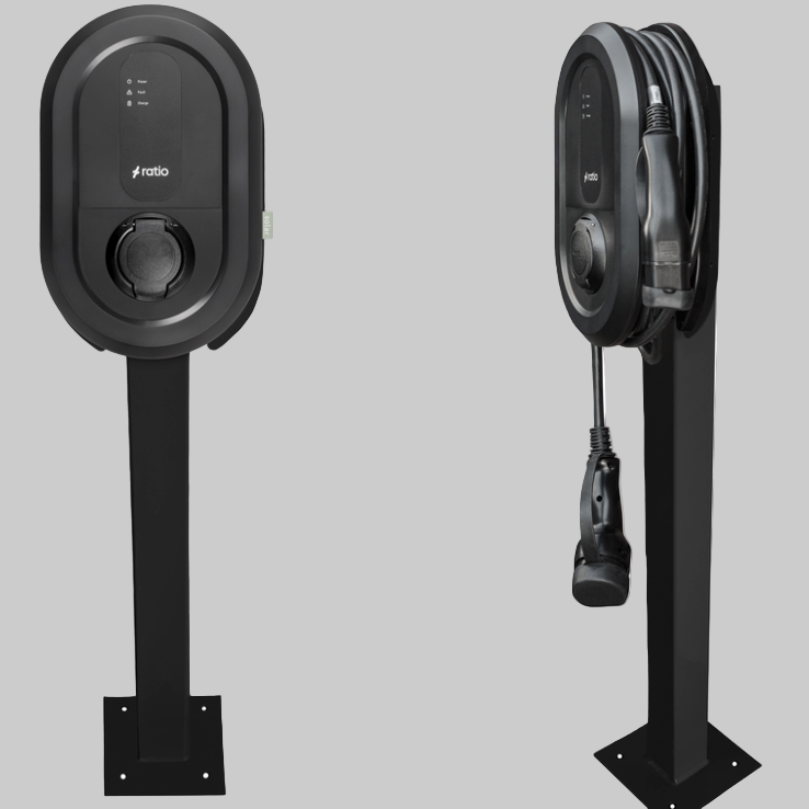 stolpe til montering af ratio ladeboks. Hvor ladeboksen er monteret på.