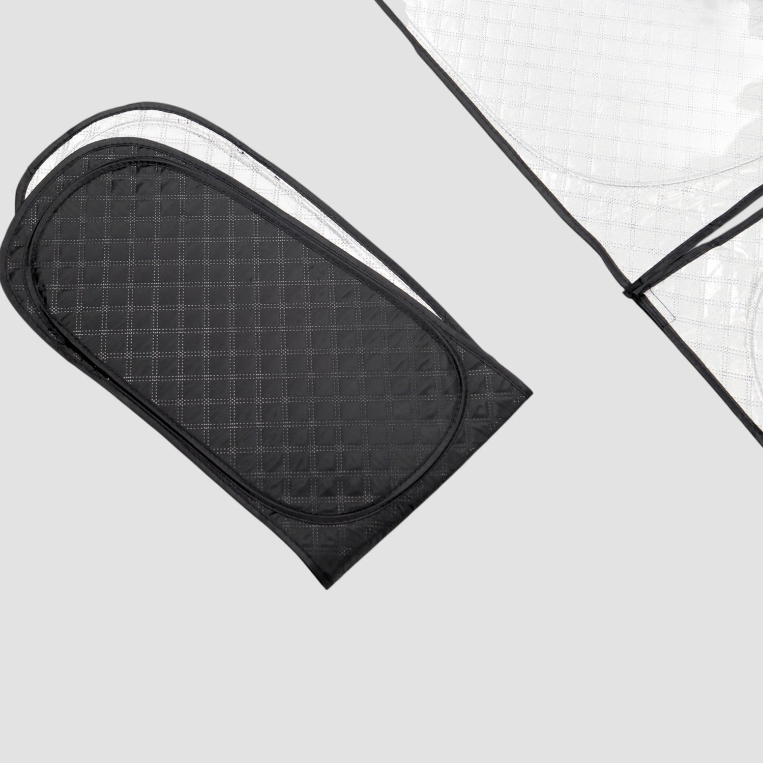 Sort afdækning til vinduer, designet til XPENG G6, vist på lys baggrund.