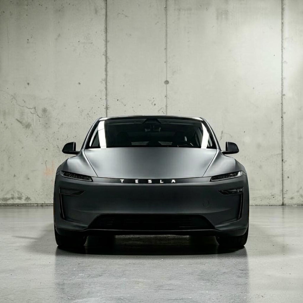 Folie til lystribe - Tesla Model Y 2025 Juniper – Mat sort med TESLA tekst