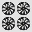 Fire sorte MV Spiral hjulkapsler med Tesla logo til Model Y 2025.