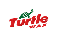 Turtle Wax logo med grøn skildpadde ovenpå rød "Turtle Wax" tekst.