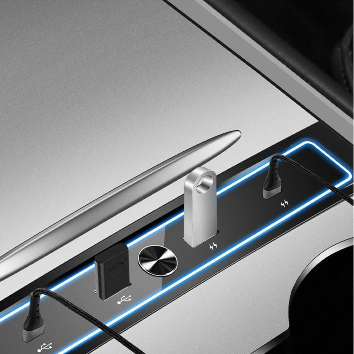 Mini USB hub – Passer til Tesla Model 3/Y