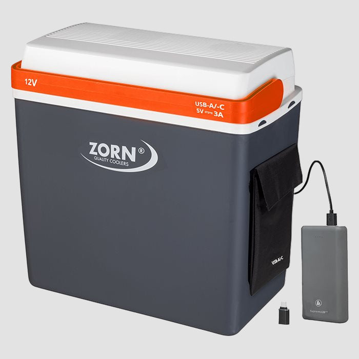 ZORN 21 liters termoelektrisk køleboks 12V og USB til powerbank tilslutning