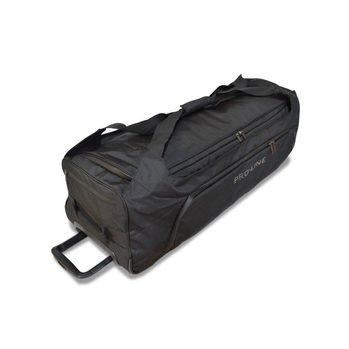 Sort Pro-Line trolley taske til Tesla Model Y, med hjul og teleskophåndtag.