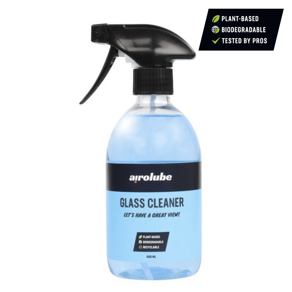Airolube Glass Cleaner sprayflaske til bilpleje, 100% biologisk nedbrydeligt.
