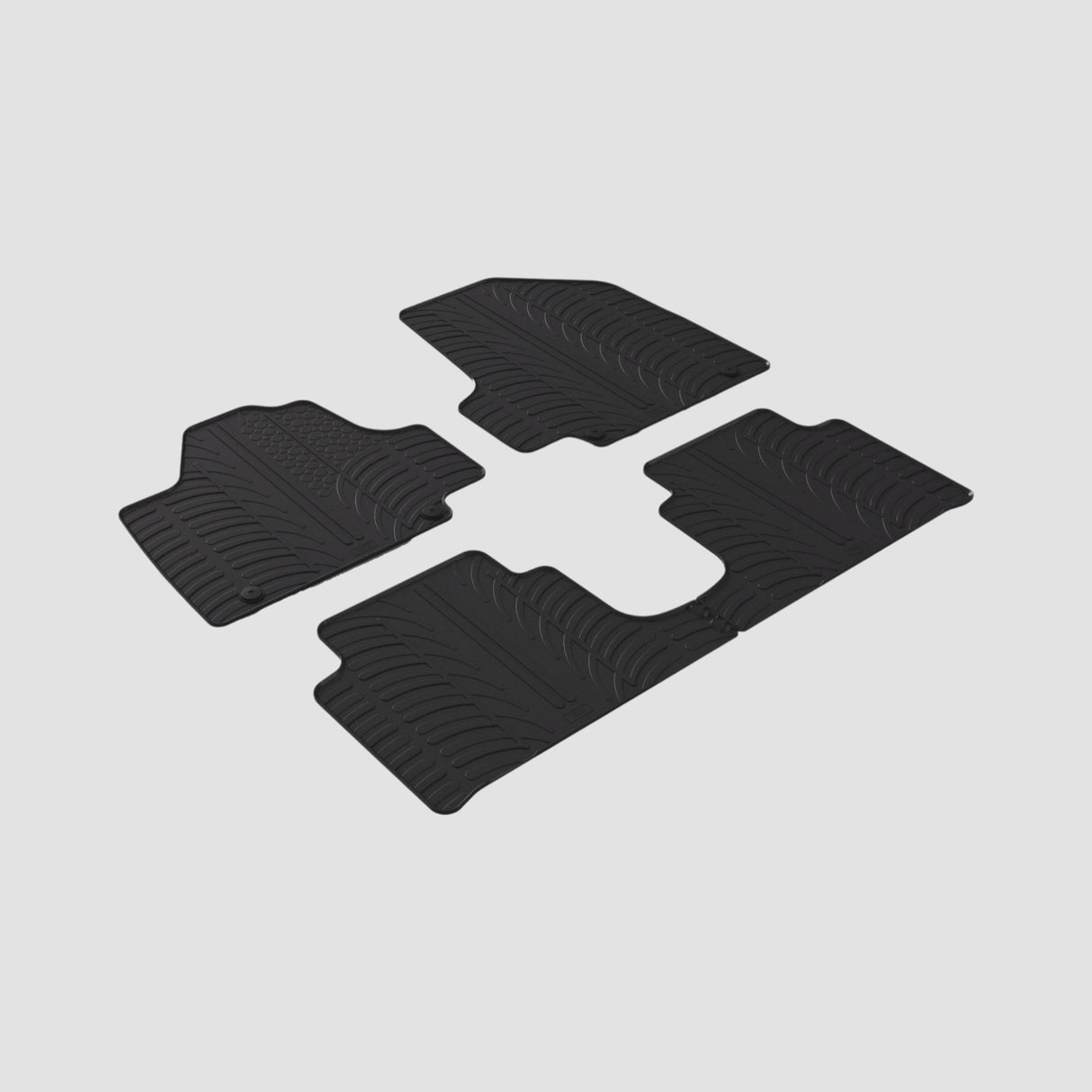 Sæt af Gledring gummimåtter til Hyundai Ioniq 5 SUV (2021-) vist på lys baggrund.