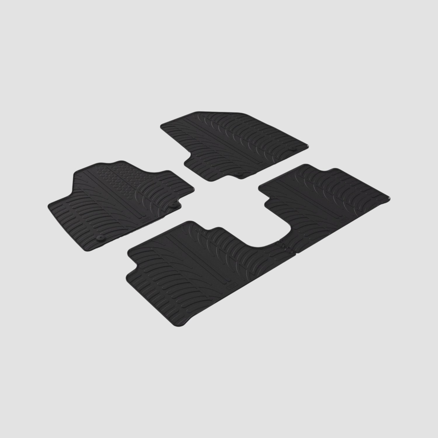 Sæt af Gledring gummimåtter til Hyundai Ioniq 5 SUV (2021-) vist på lys baggrund.