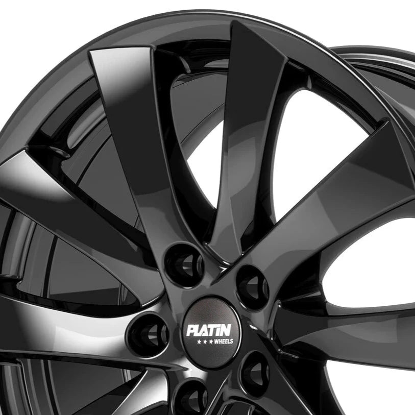 Platin P106 fælge i blank sort nærbillede