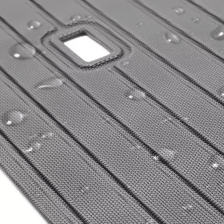 vandråber på en rygbeskytter til id.3 der fremviser at produktet er vandafvisende