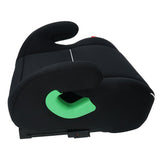 Nærbillede af CarKids Isofix selepude R129 med grønt Isofix-forbindelsesstykke