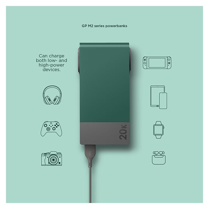 GP Powerbank M2 20000 mAh - USB-A og USB-C