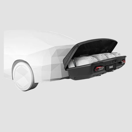 Thule Arcos XL bagageboks 450L åben bag en bil med bagage inden i boksen