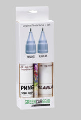 Dobbelt lakstift pakke med maling og klarlak i en GCG pakke, til Tesla