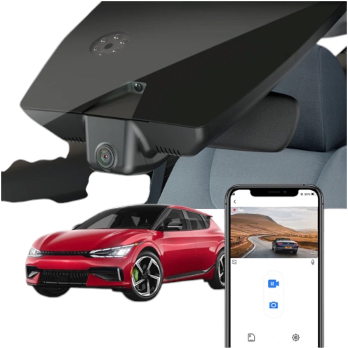 FitCamX Dashcam til Kia EV6 / Kia EV6 GT 2022-
