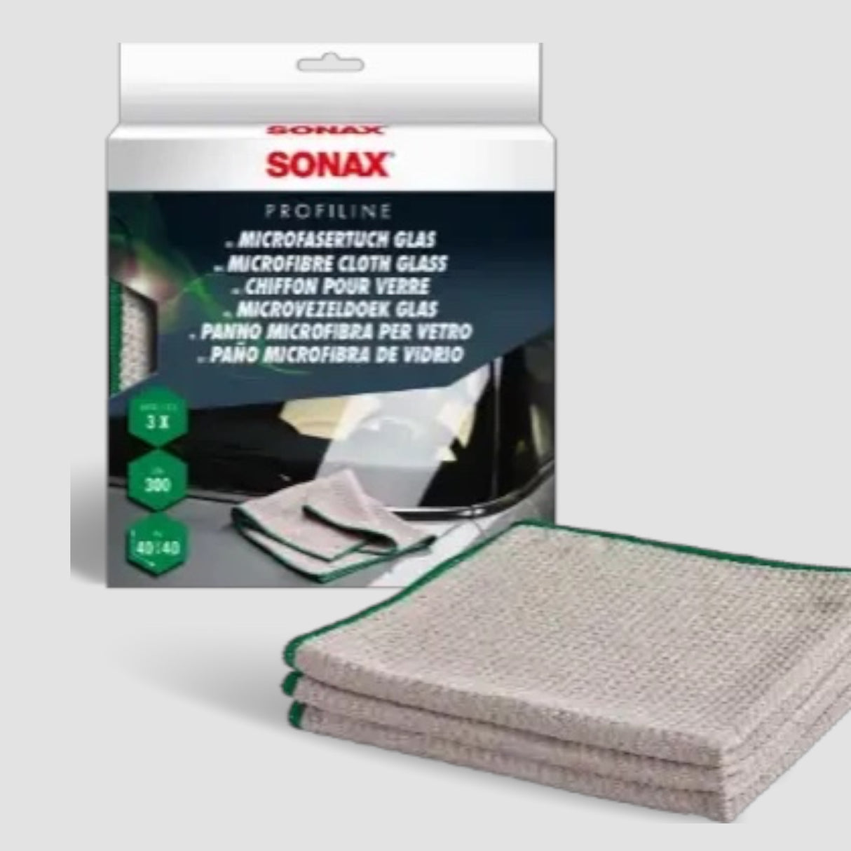 Sonax Microfiberklud Glas 3 stk.