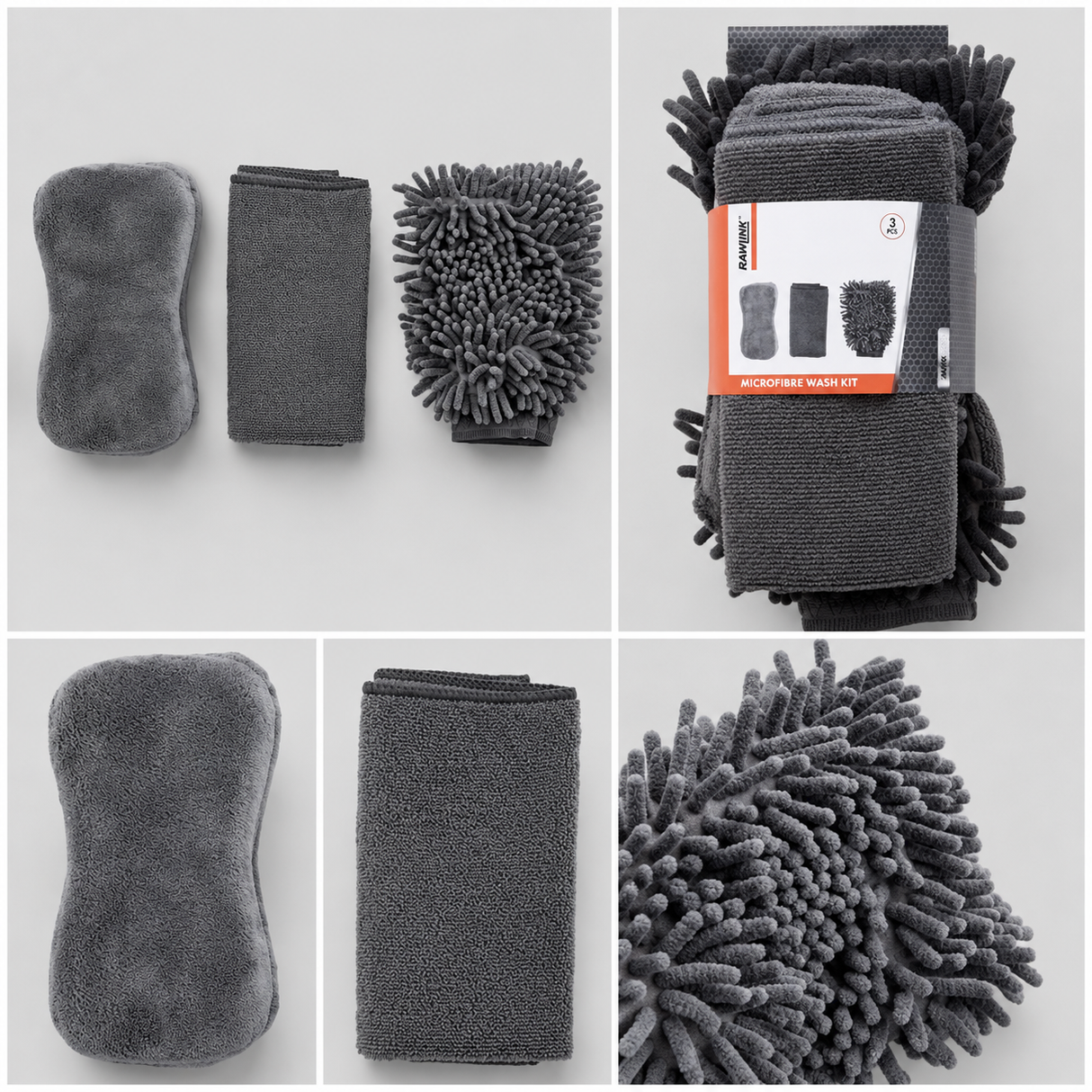 Vaskesæt microfiber 3 Dele