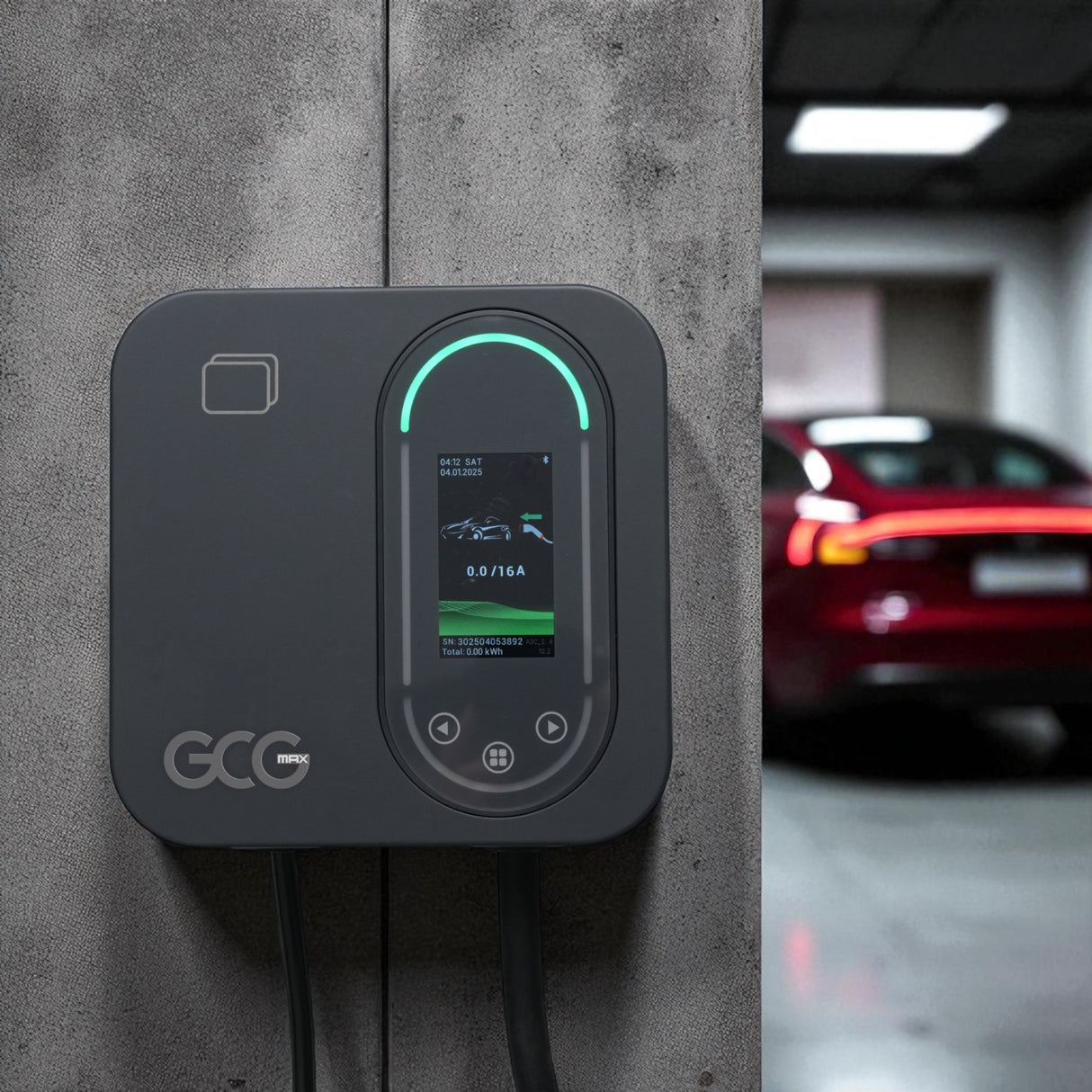 GCG MAX 11/22kW ladeboks + kabelholder