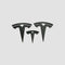 Tre Tesla T-emblem covers i carbonfiber i forskellige størrelser til Model 3