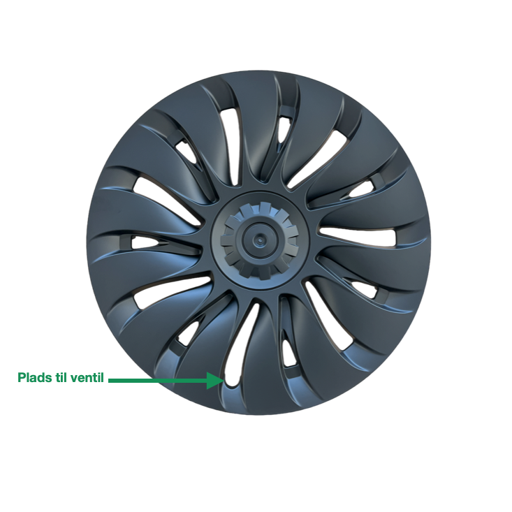 Billede som viser hvor der er plads til ventil på hjulkapslen