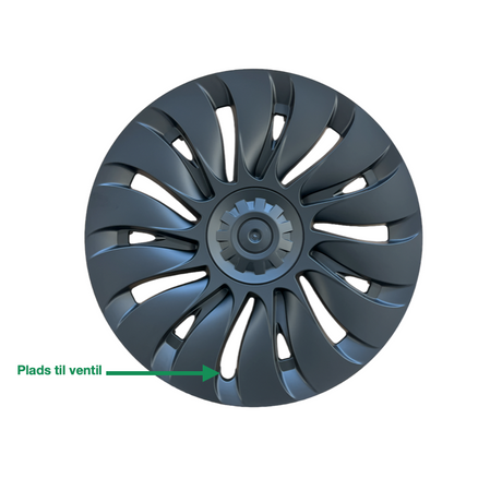 Billede som viser hvor der er plads til ventil på hjulkapslen