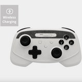 En hvid Jowua controller med Alcantara look