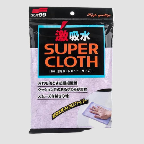 En lyserød mikrofiber klud fra mærket soft99