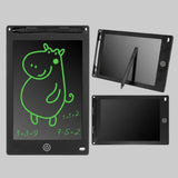 tegnetavlen i 3 forskellige positioner, hvor den ene har en flodhest samt nogle regnestykker