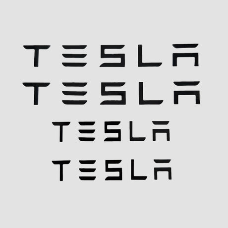 Tesla bogstaver som kan bruges i stedte for logo på bilen 