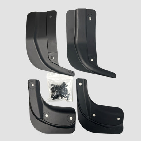 mud flaps til tesla model 3 highland. et komplet sæt med 4 stk. 2 til front og 2 til bag. Nem montering. 